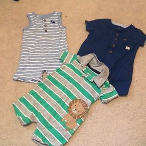 Bundle of 3 one piece outfits for baby boy